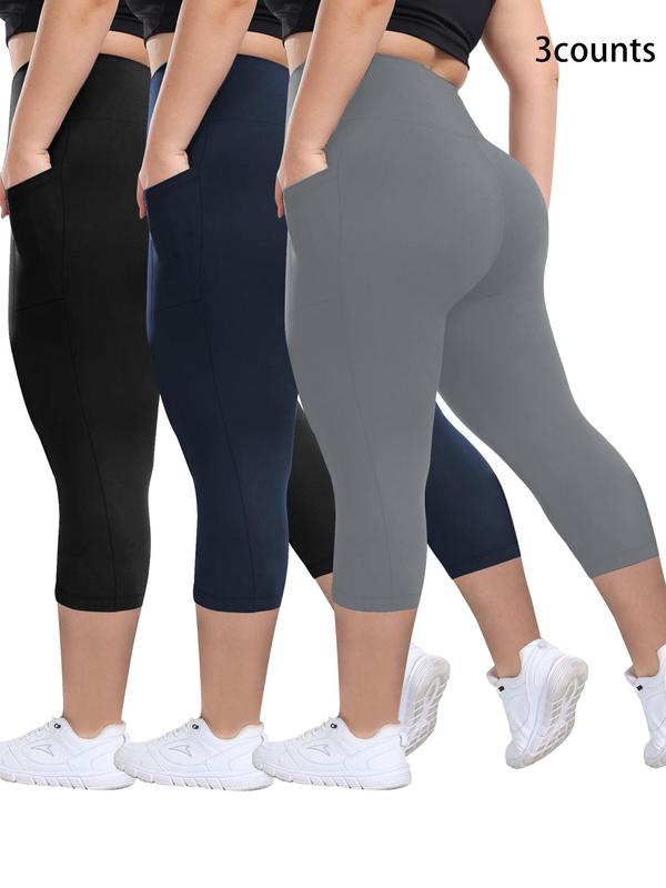 ALINA™ – Breathable High-Waisted Capri 3-Pack