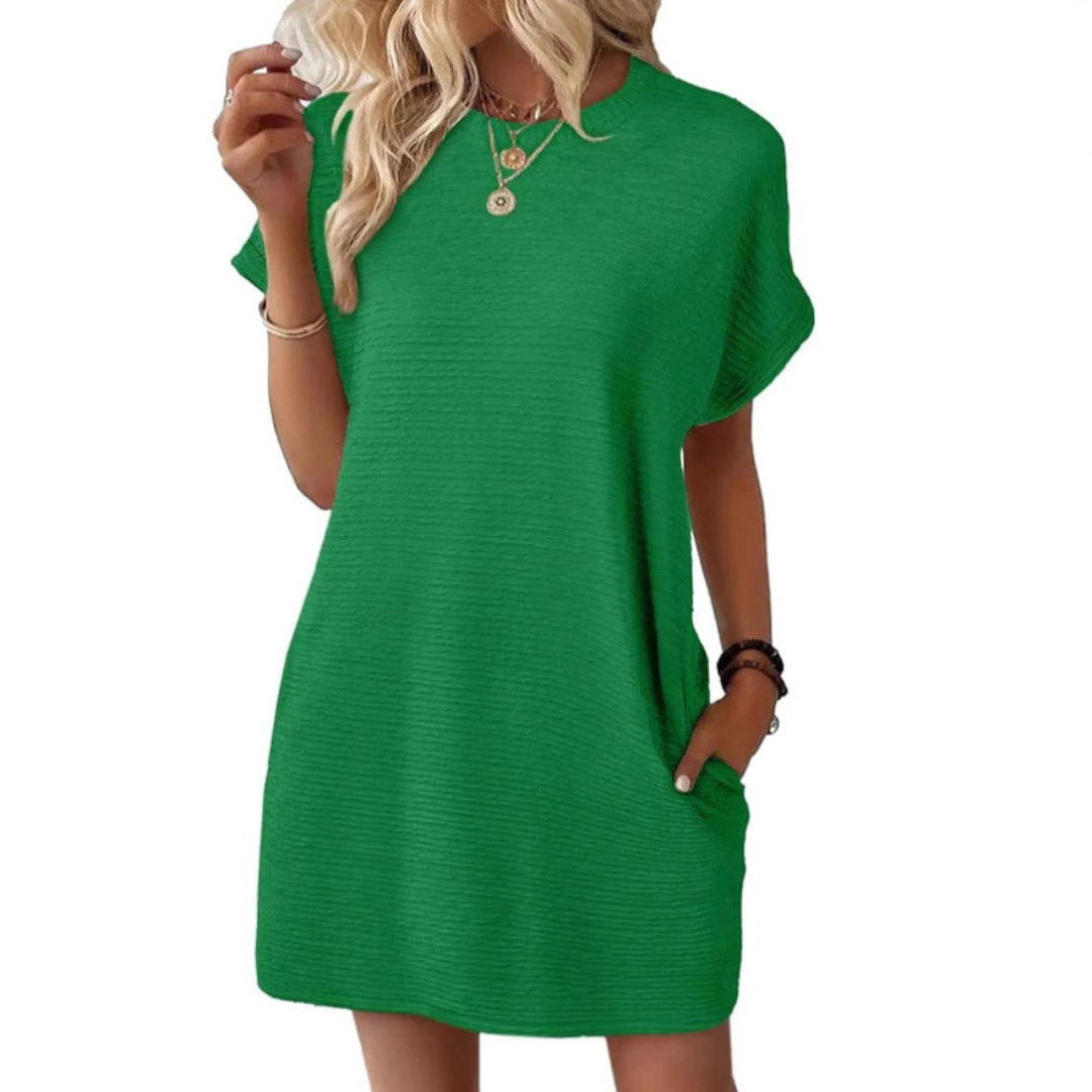 AMARA™ – Casual Minimalist Round Neck Summer Dress