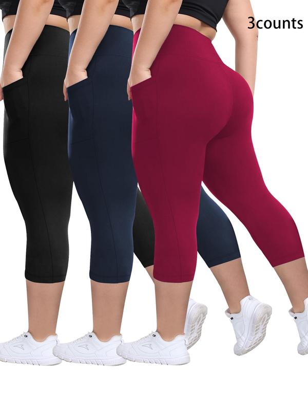 ALINA™ – Breathable High-Waisted Capri 3-Pack