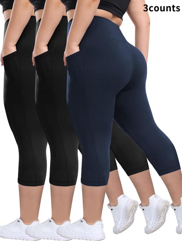 ALINA™ – Breathable High-Waisted Capri 3-Pack