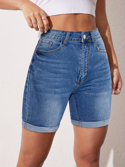 MARIÈVE™ – Stretch-Fit Bermuda Jean Short