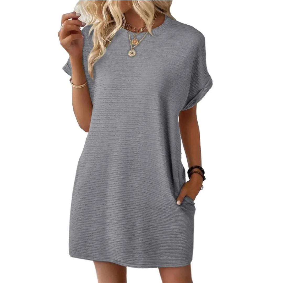 AMARA™ – Casual Minimalist Round Neck Summer Dress