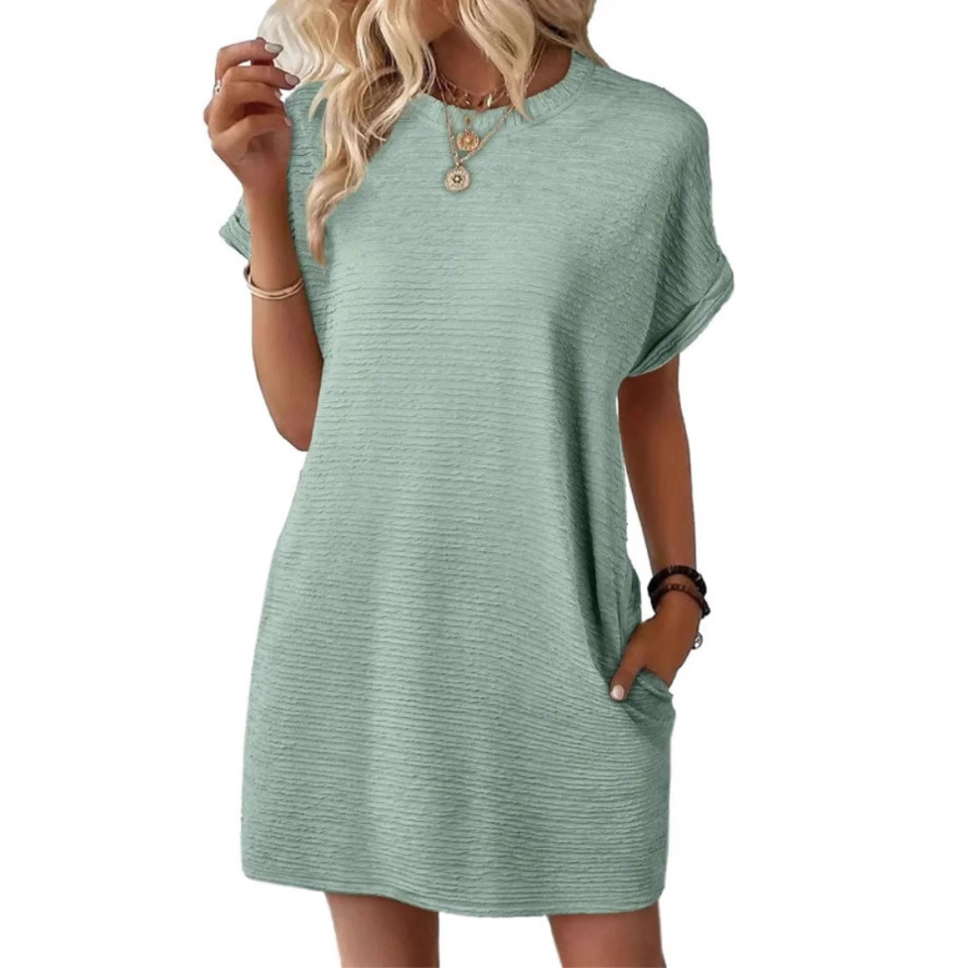 AMARA™ – Casual Minimalist Round Neck Summer Dress