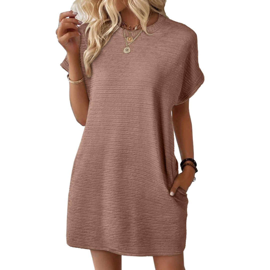 AMARA™ – Casual Minimalist Round Neck Summer Dress