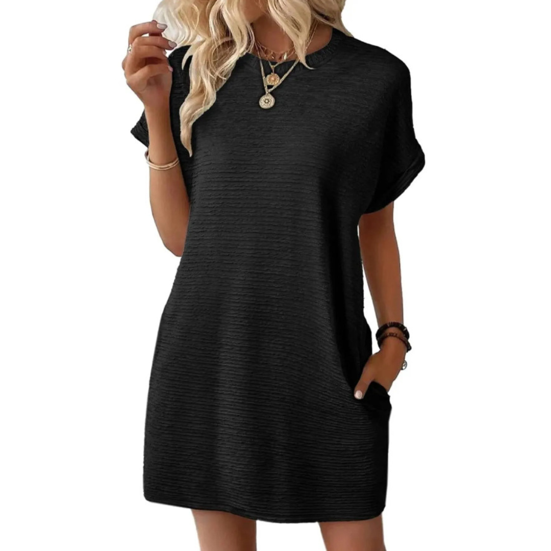 AMARA™ – Casual Minimalist Round Neck Summer Dress