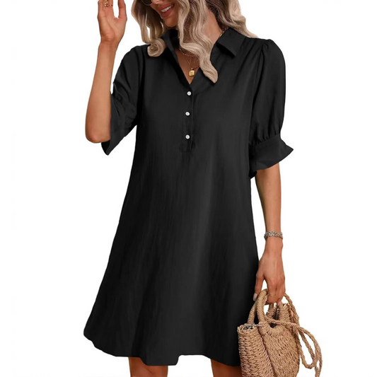 CELINA™ – Casual Button Down Shirt Dress