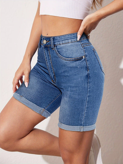 MARIÈVE™ – Stretch-Fit Bermuda Jean Short